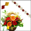 Pearl and Semi-Garnet JPJL-123 (single)+ Mixed Roses flower Basket - Click here to View more details about this Product